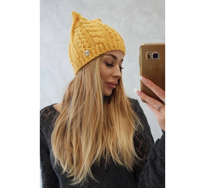 hořčicová fleecová čepice model 18750011 - K-Fashion