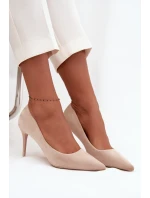 Dámské lodičky z eko semiše béžové model 21711417 - Boto