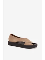 Dámské sandály model 22027703 z přírodního semiše Béžové - Zazoo