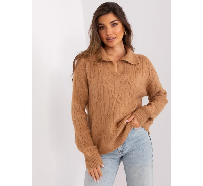 Sweter AT SW  camelowy model 19005998 - FPrice