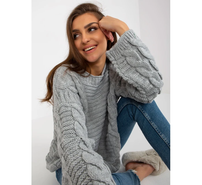 Sweter LC SW model 21817435 szary - FPrice Sweter LC SW model 21817435 szary - FPrice