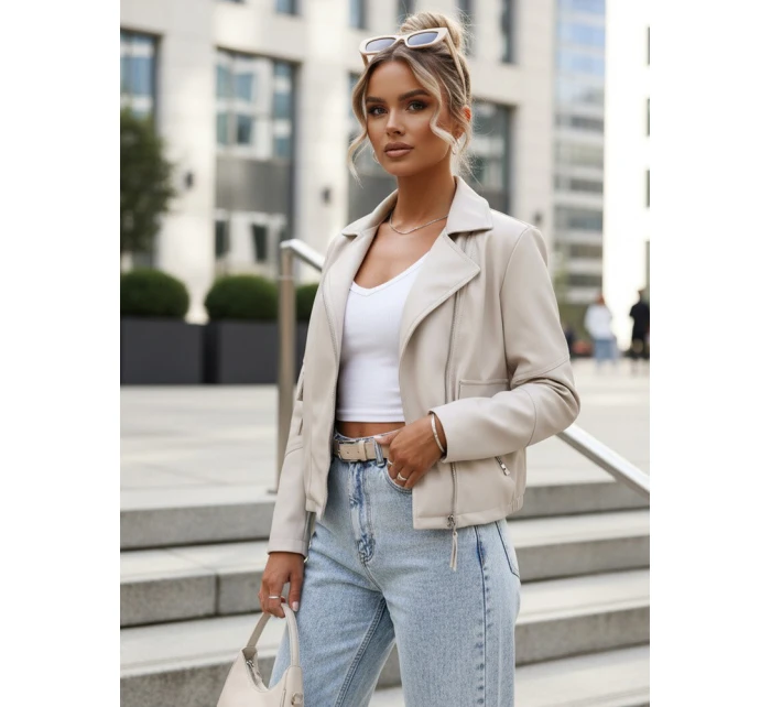 FashionStreet dámske krátke kožené topánky Ramones light beige TY5630