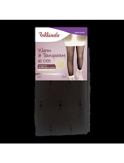 Dámské teplé punčochové kalhoty 80 DEN s WARM & 80 DEN FLEECE  print model 21283021 - Bellinda