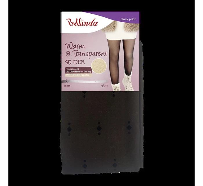 WARM & TRANSPARENT 80 DEN WITH FLEECE - BELLINDA - tlač