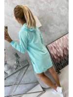 Šaty s kapucí v mátové barvě Šaty s kapucí v mátové barvě