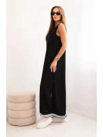 Dámska súprava z viskózy s mikinou na zips a dlhou sukňou čierna Dámska súprava z viskózy s mikinou na zips a dlhou sukňou čierna