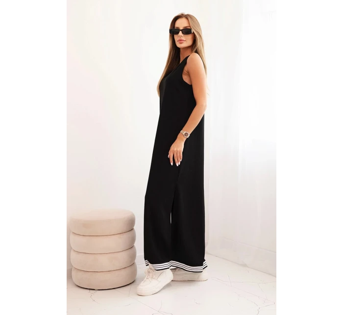 Dámska súprava z viskózy s mikinou na zips a dlhou sukňou čierna Dámska súprava z viskózy s mikinou na zips a dlhou sukňou čierna