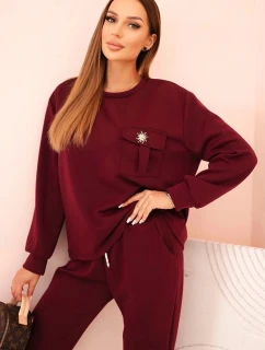 Dámska súprava maslovej mikiny a nohavíc s gumovou slivkou