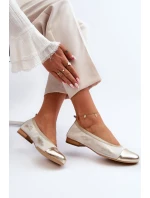 Kožené baleríny Zlaté model 21646187 - Zazoo