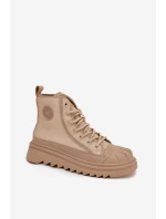 Wysokie Trampki Damskie Ocieplane Big Star OO274A356 Beżowe