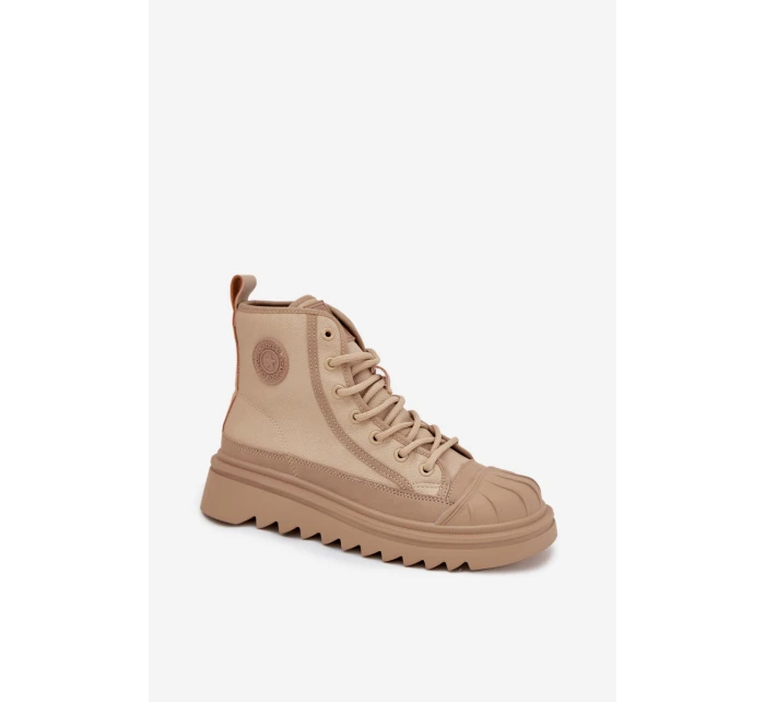 Wysokie Trampki Damskie Ocieplane Big Star OO274A356 Beżowe