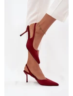 Szpilki Z Odkrytymi Piętami Bordowe Lenira