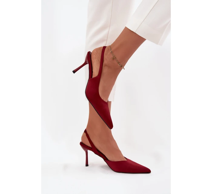 Szpilki Z Odkrytymi Piętami Bordowe Lenira
