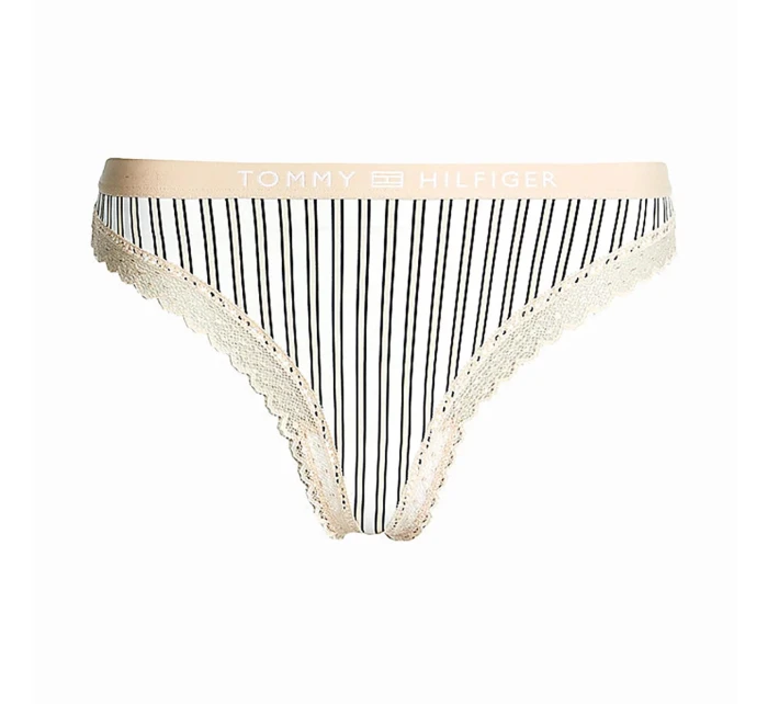 Dámske čipkované tangá s tonálnym logom UW0UW04463-0F8 - Tommy Hilfiger