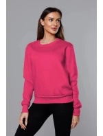 Dámska mikina s rebrovanými manžetami ružová (w01-19)