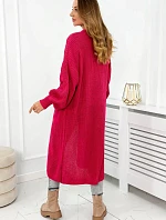 Sveter dlhý kardigán fuchsiový