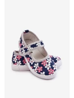 Dziecięce Baleriny W Kwiatuszki Granatowo-Szare Noah Dziecięce Baleriny W Kwiatuszki Granatowo-Szare Noah