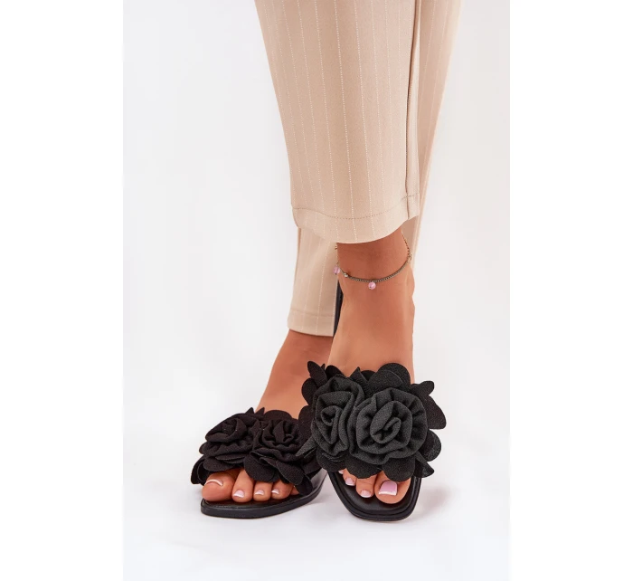 Ploché Dámské Pantofle S Mašlí Černé model 21688613 - Boto