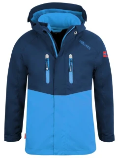 Detská zimná bunda TrollKids Kids Bryggen 3v1 Jacket bunda do dažďa s kapucňou modrá (418-110)