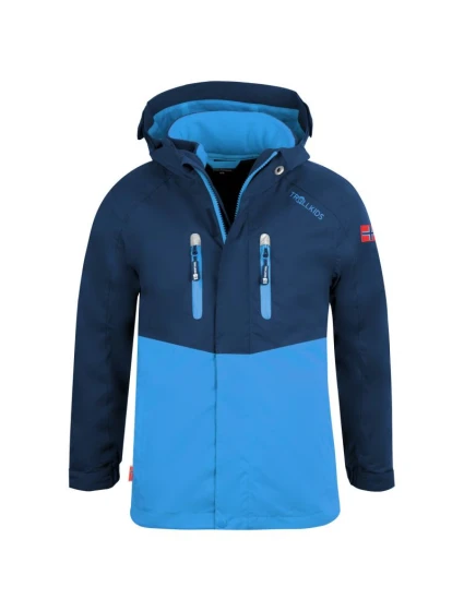 TrollKids Detská bunda Bryggen 3v1 Bunda do dažďa s kapucňou Blue (418-110)