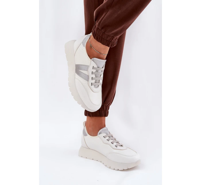 Buty Sportowe Damskie Na Platformie Vinceza 58510 Białe