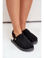 Dámske papuče na platforme zateplené kožušinou typu Lamb Black Sanilora Dámske papuče na platforme zateplené kožušinou typu Lamb Black Sanilora