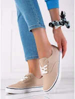 Moderní dámské hnědé tenisky bez podpatku Moderní dámské hnědé tenisky bez podpatku