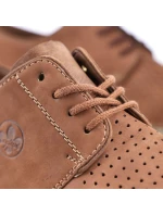 Pánské kožené polobotky M model 22008944 hnědé s ažurovým vzorem - Rieker Pánské kožené polobotky M model 22008944 hnědé s ažurovým vzorem - Rieker
