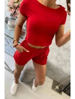 Bavlnená súprava so šortkami červená Bavlnená súprava so šortkami červená