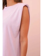Dámský komplet z viskózy bez rukávů a rovnými kalhotami světle fialový Dámský komplet z viskózy bez rukávů a rovnými kalhotami světle fialový