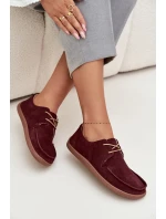 Półbuty Damskie Typu Barefoot Z Naturalnego Zamszu Zazoo 327 Bordowe