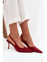 Szpilki Z Odkrytymi Piętami Bordowe Lenira