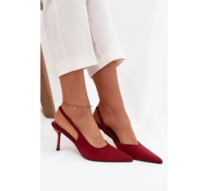 Szpilki Z Odkrytymi Piętami Bordowe Lenira