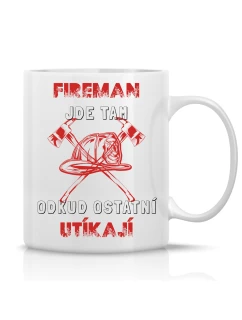 HASIČ - klasický bílý keramický hrníček 300 ml