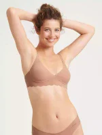 Dámska podprsenka ZERO Microfibre 2.0 Soft bra - CAMEO BROWN - sv. hnedá 00ME - SLOGGI