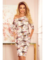 Dámske športové šaty s kapsičkami a so vzorom netopierov 13-126