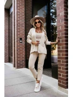 630-1 Teplý sveter s vreckami a rebrovanými manžetami - béžový 630-1 Teplý sveter s vreckami a rebrovanými manžetami - béžový