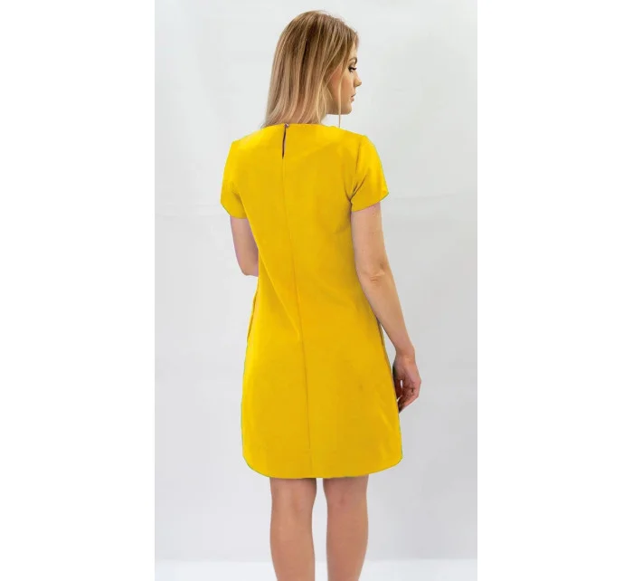 Žlté trapézové šaty (435ART)