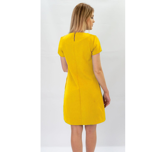 Žlté trapézové šaty (435ART)