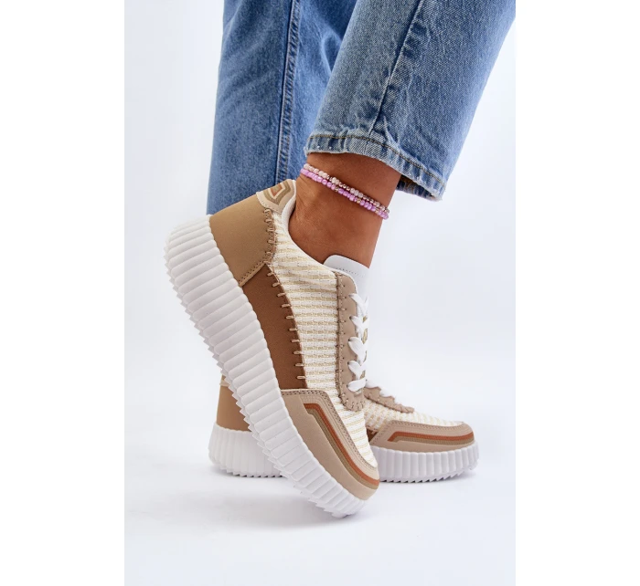 Dámské tenisky na platformě béžové model 21650631 - Boto