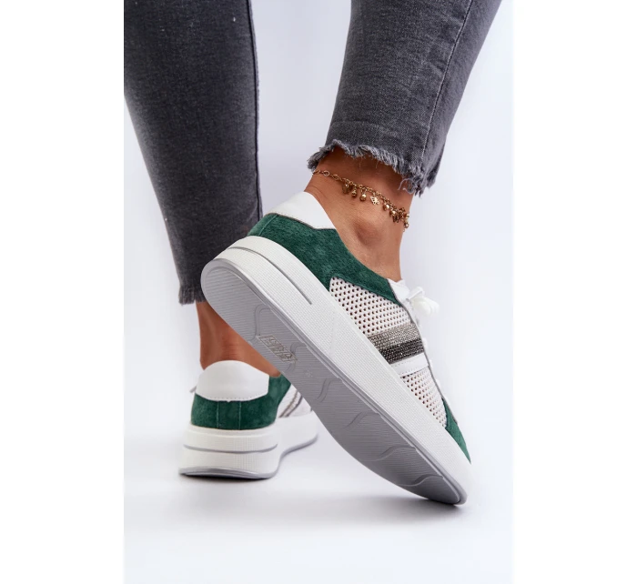 Dámské kožené tenisky D&A model 21659724 - S.Barski Dámské kožené tenisky D&A model 21659724 - S.Barski