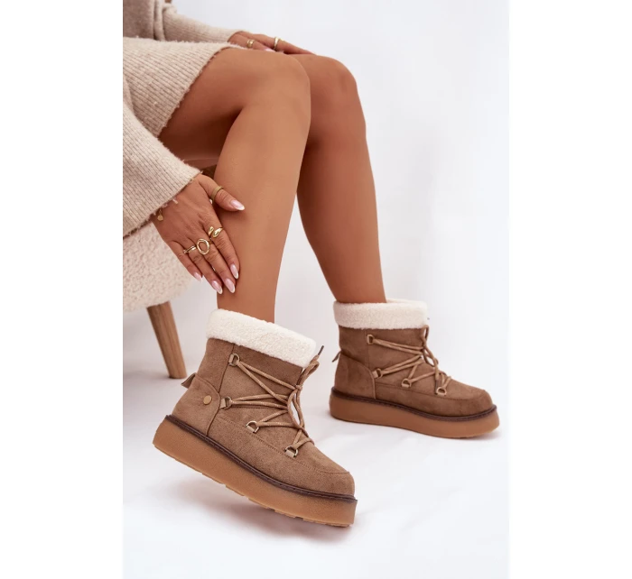 Dámské Sněhule Na Platformě S Světle Hnědá model 21788041 - Boto