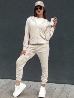Dámsky velúrový set VELCOMFY ecru FashionStreet AY1081
