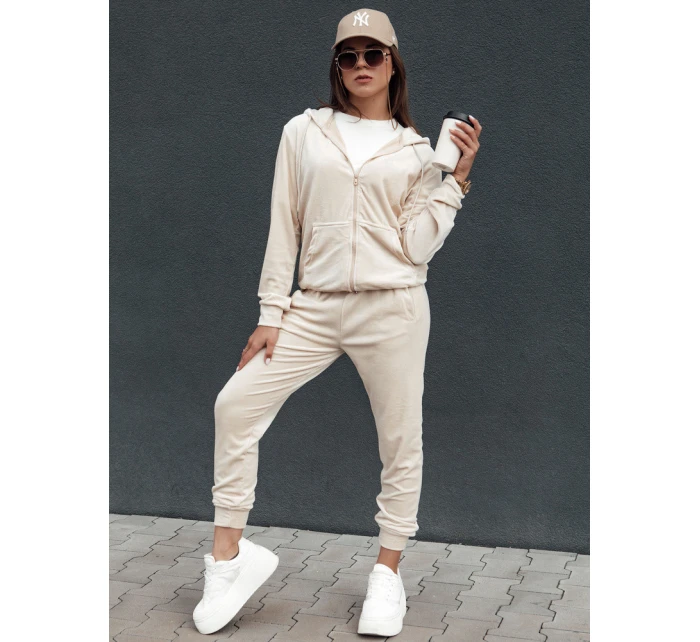 Dámský velurový komplet ecru Dstreet model 21978677 - FashionStreet