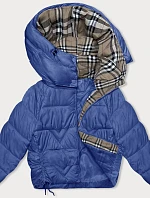 Dámska prechodná bunda s kockovanou podšívkou Cornflower Blue (842)