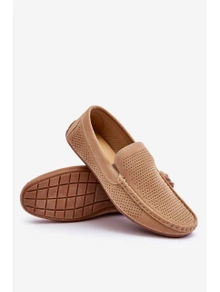 Pánské klasické semišové mokasíny Béžove model 21613201 - EVENTO