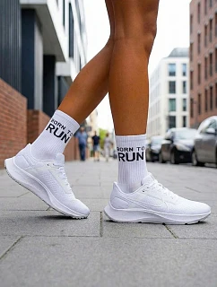 Dámské ponožky BORN TO RUN Bílé