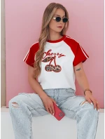 Dámské tričko s 3D efektem červené Dstreet model 21988864 - FashionStreet
