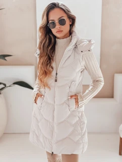 Dámska zateplená prešívaná vesta svetlo šedá FashionStreet TY5102