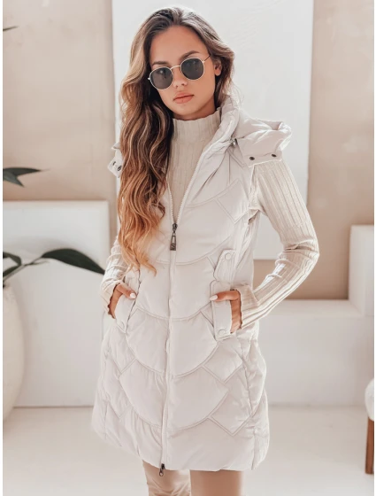 Dámska zateplená prešívaná vesta svetlo šedá FashionStreet TY5102 Dámska zateplená prešívaná vesta svetlo šedá FashionStreet TY5102